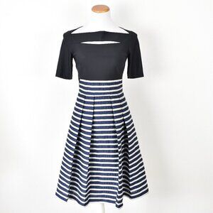 Kay Unger Stripe Cut Out Formal Dress - 2